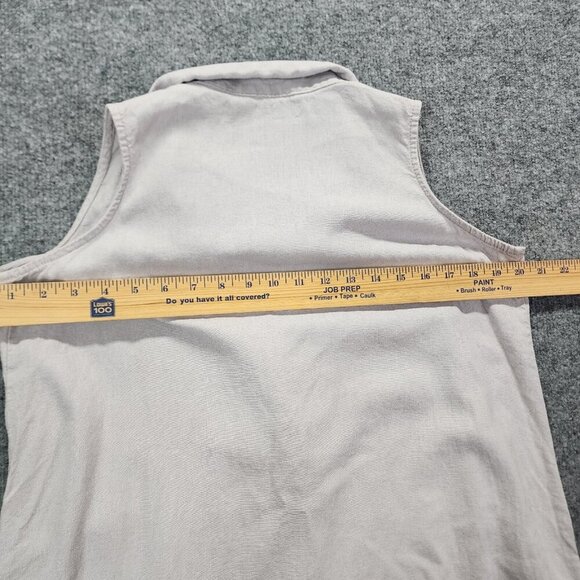 For Cynthia Linen Blend Lagenlook Sleeveless A-Line Art to Wear Dress Pockets S? - Picture 14 of 15